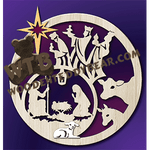 Finished example of Circle Nativity | A Fretwork Scroll Saw Pattern from The Wooden Teddy Bear