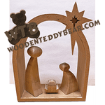Finished example of Compound Cut Nativity Figures in a Stable | A Fretwork Scroll Saw Pattern from The Wooden Teddy Bear