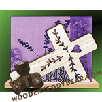 Finished example of Cross Napkin Holder | A Fretwork Scroll Saw Pattern from The Wooden Teddy Bear