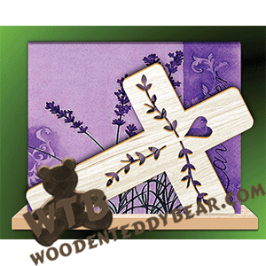 Finished example of Cross Napkin Holder | A Fretwork Scroll Saw Pattern from The Wooden Teddy Bear