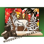 Finished example of Napkin Holder with Deer | A Fretwork Scroll Saw Pattern from The Wooden Teddy Bear
