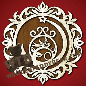 Finished example of Decorative Plaque with Bird | A Fretwork Scroll Saw Pattern from The Wooden Teddy Bear