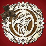 Finished example of Decorative Plaque with Mother & Child #2 | A Fretwork Scroll Saw Pattern from The Wooden Teddy Bear