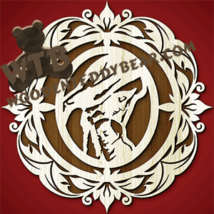 Finished example of Decorative Plaque with Mother & Child #2 | A Fretwork Scroll Saw Pattern from The Wooden Teddy Bear