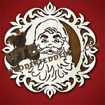 Finished example of Decorative Plaque with Santa | A Fretwork Scroll Saw Pattern from The Wooden Teddy Bear
