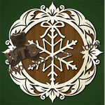 Finished example of Decorative Plaque with Snowflake | A Fretwork Scroll Saw Pattern from The Wooden Teddy Bear