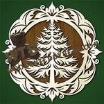 Finished example of Decorative Plaque with Tree | A Fretwork Scroll Saw Pattern from The Wooden Teddy Bear