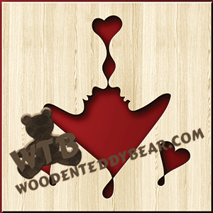 Finished example of Face Silhouettes | A Fretwork Scroll Saw Pattern from The Wooden Teddy Bear