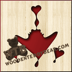 Finished example of Face Silhouettes | A Fretwork Scroll Saw Pattern from The Wooden Teddy Bear