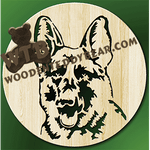 Finished example of German Shepherd #3 | A Fretwork Scroll Saw Pattern from The Wooden Teddy Bear