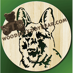 Finished example of German Shepherd #3 | A Fretwork Scroll Saw Pattern from The Wooden Teddy Bear
