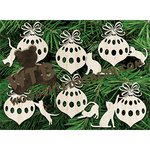 Finished example of Kitty Bauble Ornaments #2 | A Fretwork Scroll Saw Pattern from The Wooden Teddy Bear
