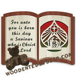 Finished example of Nativity Book #3 | A Fretwork Scroll Saw Pattern from The Wooden Teddy Bear
