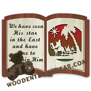 Finished example of Nativity Book #4 | A Fretwork Scroll Saw Pattern from The Wooden Teddy Bear