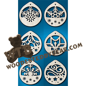 Finished example of Ornaments #15 | A Fretwork Scroll Saw Pattern from The Wooden Teddy Bear