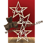 Finished example of Three Stars | A Fretwork Scroll Saw Pattern from The Wooden Teddy Bear