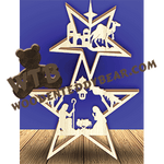 Finished example of Two Stars | A Fretwork Scroll Saw Pattern from The Wooden Teddy Bear