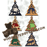 Finished example of Tree Ornaments #3 | A Fretwork Scroll Saw Pattern from The Wooden Teddy Bear