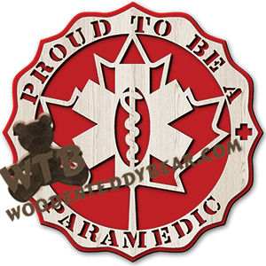 Finished example of Proud Canadian Paramedic Plaque | A Fretwork Scroll Saw Pattern from The Wooden Teddy Bear