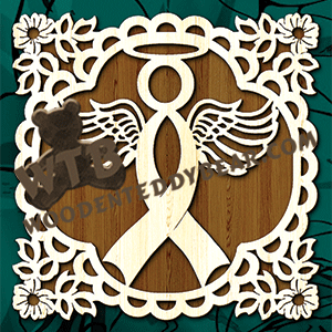 Lace Frame - Cancer Ribbon Angel
