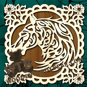 Lace Frame - Tribal Horse Head