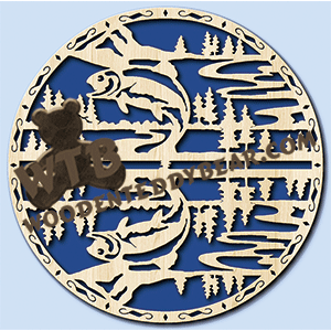 Reflection Plaque - Jumping Salmon