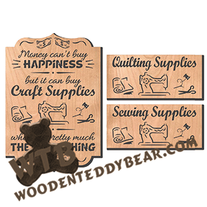 Money Can Buy Quilting Supplies | Fretwork Scroll Saw Pattern | Wooden Teddy Bear