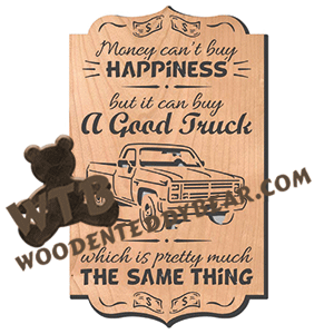 Money Can Buy A Good Truck | Fretwork Scroll Saw Pattern | Wooden Teddy Bear