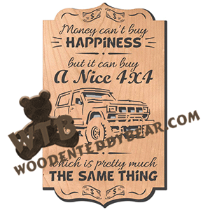 Money Can Buy A Nice 4x4 | Fretwork Scroll Saw Pattern | Wooden Teddy Bear