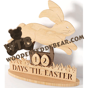 Easter Bunny Countdown | Fretwork Scroll Saw Pattern | Wooden Teddy Bear