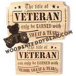 Veteran - Blood Sweat Tears | Fretwork Scroll Saw Pattern | Wooden Teddy Bear