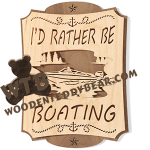 I'd Rather Be Boating | Fretwork Scroll Saw Pattern | Wooden Teddy Bear