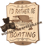 I'd Rather Be Boating | Fretwork Scroll Saw Pattern | Wooden Teddy Bear