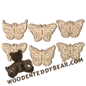 Flourish Style Butterfly Ornaments | Fretwork Scroll Saw Pattern | Wooden Teddy Bear