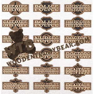 Emergency Services Strike Through Set | Fretwork Scroll Saw Pattern | Wooden Teddy Bear