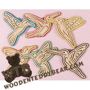 Flourish Style Hummingbird Ornaments | Fretwork Scroll Saw Pattern | Wooden Teddy Bear