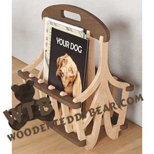 "Bronte" Magazine Rack | Fretwork Scroll Saw Pattern | Wooden Teddy Bear