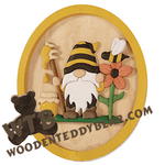 Gnome Beekeeper Segmentation | Fretwork Scroll Saw Intarsia Pattern | Wooden Teddy Bear