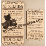 No Soliciting Sectional Plaque | Fretwork Scroll Saw Pattern | Wooden Teddy Bear