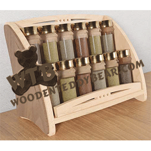 Countertop Spice Rack | Fretwork Scroll Saw Pattern | Wooden Teddy Bear