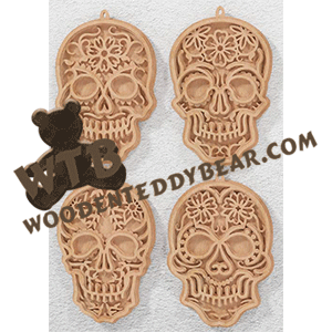 Filigree Layered Sugar Skull Ornaments & Plaques