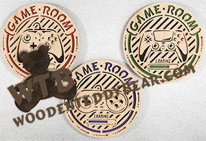 3 Round Game Room Signs - Video Game Version