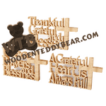 Christian Standing Word Art Set #7 | Fretwork Scroll Saw Pattern | Wooden Teddy Bear