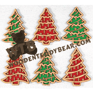 Layered Christmas Trees | Fretwork Scroll Saw Pattern | Wooden Teddy Bear