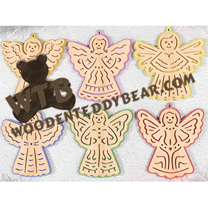 Flourish Angel Ornaments | Fretwork Scroll Saw Pattern | Wooden Teddy Bear