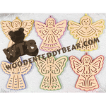 Flourish Angel Ornaments | Fretwork Scroll Saw Pattern | Wooden Teddy Bear