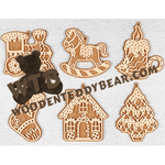 Gingerbread Christmas Ornaments #2 | Fretwork Scroll Saw Pattern | Wooden Teddy Bear