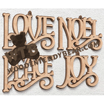 Noel, Peace, Joy & Love Stand-ups and Ornaments | Fretwork Scroll Saw Pattern | Wooden Teddy Bear