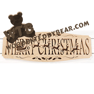 Merry Christmas Santa & Sleigh | Fretwork Scroll Saw Pattern | Wooden Teddy Bear