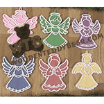 Cute Layered Angel Ornaments | Fretwork Scroll Saw Pattern | Wooden Teddy Bear